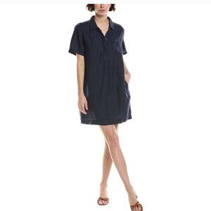 Michael Stars Ola Linen Utility Dress, Blue